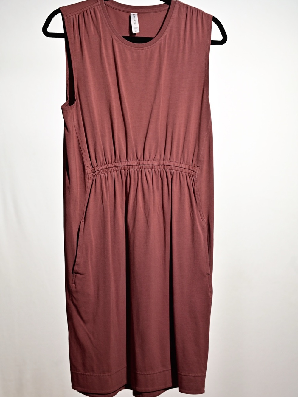 Athleta Sleeveless Midi Dress in Dusty Mauve